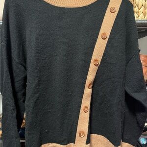 Summersalt Black and Tan Cashmere blend set (top and pants)